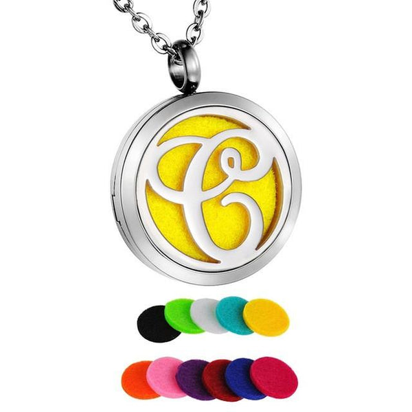 Personalized Letter's Essential Oil Pendant Necklace