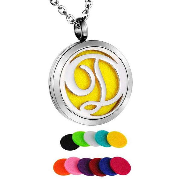 Personalized Letter's Essential Oil Pendant Necklace