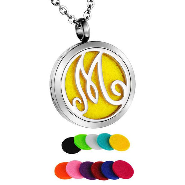 Personalized Letter's Essential Oil Pendant Necklace